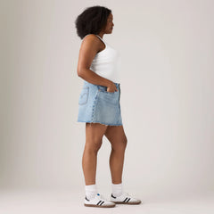 Icon Skirt (Plus Size) - Woven Minutes - Medium Wash
