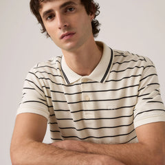 Levi's Original Polo Shirt - Teddy Stripe Egret - White