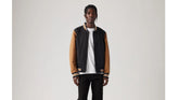 Lightweight Colorblock Varsity Jacket - Black and Brown - Multi-Color