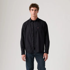 Classic One Pocket Standard Fit Poplin Shirt - Caviar - Black