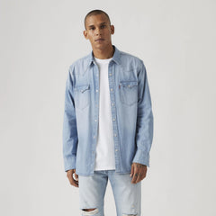 Barstow Western Denim Shirt - Indigo Stonewash - Light Wash