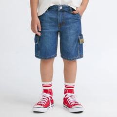 Denim Cargo Shorts Little Boys 4-7 - Tumbleweed - Dark Wash