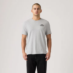 Relaxed Fit Short-Sleeve Graphic T-Shirt - Archival Overalls Heather Grey - Grey