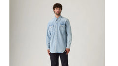 Shorthorn Sawtooth Western Shirt - Standly - Medium Wash