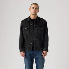 Relaxed Fit Trucker Jacket - At Midnight - Black