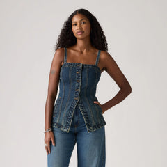 Tailored Bustier - Hinged Heart - Medium Wash