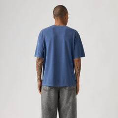 Boxy Short Sleeve Garment Dye T-Shirt - Garment Dye Zodiac Blue - Blue