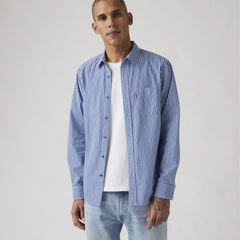 Sunset One Pocket Standard Fit Shirt - Graveolens Plaid True Blue - Blue