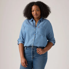 Darlene Shirt (Plus Size) - Take It Again - Medium Wash