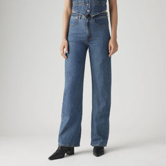 Ribcage Wide Leg Braided Women's Jeans - Big Yikes - Dark Wash