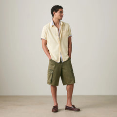 Short-Sleeve Sunset One Pocket Cotton Linen Shirt - Rutabaga - Yellow