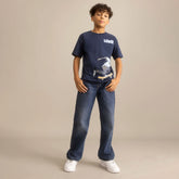 Short Sleeve Skeleton Graphic Big Boys 8-20 - Blue