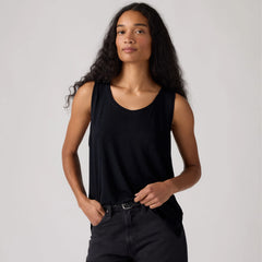 Lori Linen Scoop Tank Top - Anthracite Night - Black