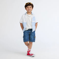Denim Cargo Shorts Little Boys 4-7 - Tumbleweed - Dark Wash