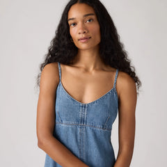 90's Denim Slip Midi Dress - Slipped My Mind - Medium Wash