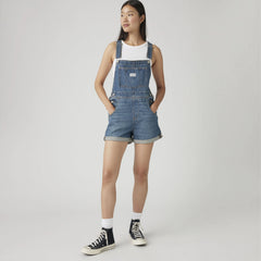 Vintage Women's Lightweight Shortalls - About Last Week - Medium Wash