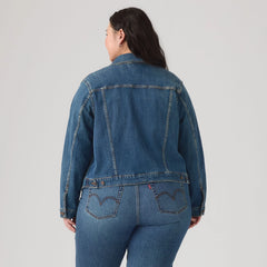 Original Trucker Jacket (Plus Size) - See Her Run - Medium Wash