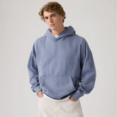 Soft Boxy Garment Dye Hoodie Sweatshirt - Troposphere - Blue