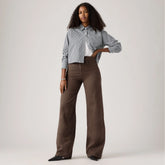 Ribcage Wide-Leg Linen Women's Pants - Hot Fudge - Brown