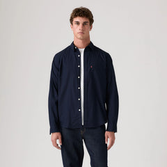 Classic One Pocket Standard Fit Poplin Shirt - Ditzydot Nightwatch - Blue