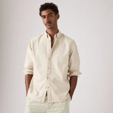 Authentic Button-Down Garment Dye Shirt - Garment Dye Pumice Stone - Tan