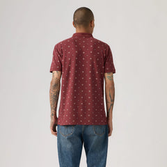 Housemark Polo Shirt - Ebba Geo Oxblood - Red