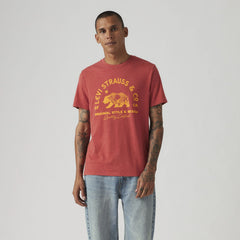 Standard Fit Classic Graphic T-Shirt - Heritage Americana Bear Baked Apple - Red