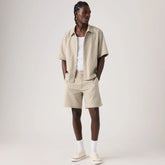 XX Chino Authentic Relaxed Lightweight Twill 8" Men's Shorts - Silver Birch Cadiz Plaid Seersucker - Brown