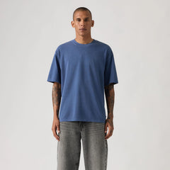 Boxy Short Sleeve Garment Dye T-Shirt - Garment Dye Zodiac Blue - Blue