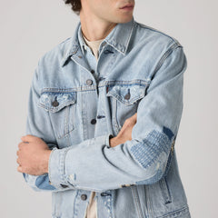 Trucker Jacket - Sashiko Patch - Medium Wash
