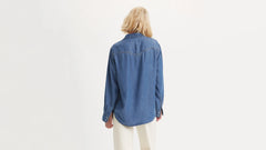 Sawyer Western Shirt - Ringing Bells - Med Indigo - Worn In