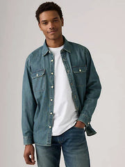 Jackson Worker Overshirt - Chopper Dark Wash - Medium Wash