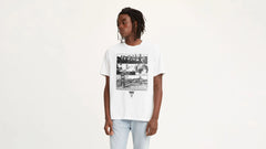 Relaxed Fit Short Sleeve Graphic T-Shirt - Worldwide White
