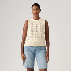 Hope Crochet Tank Top - Pristine - White