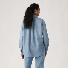 Harlie Boyfriend Button Down Shirt - Good Daze - Medium Wash