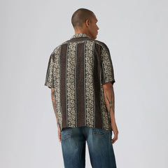 Classic Camp Shirt - Milas Floral Stripe - Black