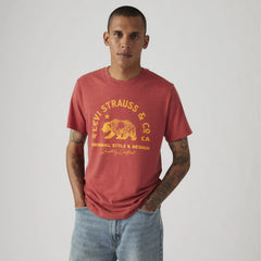Standard Fit Classic Graphic T-Shirt - Heritage Americana Bear Baked Apple - Red