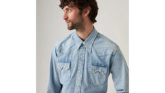 Shorthorn Sawtooth Western Shirt - Standly - Medium Wash