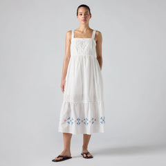 Mimi Midi Dress - Cloud Dancer Larger - Multi-Color