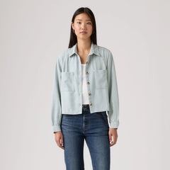 Tini Long-Sleeve Utility Shirt - Hadley Stripe Vintag - Blue