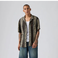 Classic Camp Shirt - Milas Floral Stripe - Black