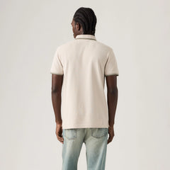 Housemark Polo Shirt - Wood Tipping Stripe - White