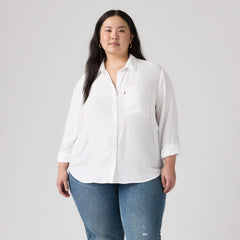 Darlene Shirt (Plus Size) - Bright White - White