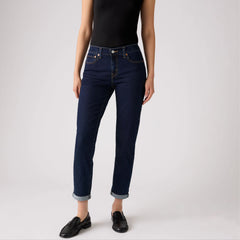 Boyfriend Mid-Rise Women's Jeans - Outside The Screen - Dark Wash