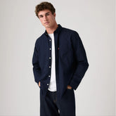 Classic One Pocket Standard Fit Poplin Shirt - Ditzydot Nightwatch - Blue