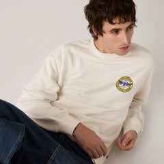 Relaxed Graphic Crewneck Sweatshirt - Worldwide Legend Utility Egret - White