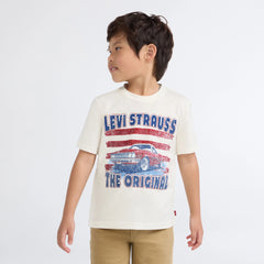 Short Sleeve American Muscle Graphic Tee Little Boys 4-7 - Levi's Egret - White