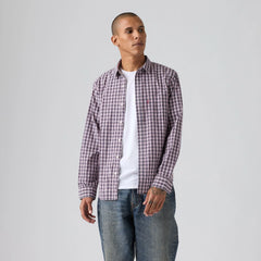 Sunset One Pocket Standard Fit Poplin Shirt - Yahya Plaid Dress Blues Poplin - Multi-Color