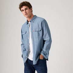 Classic Worker Overshirt - Light Indigo Worn In - Light Wash