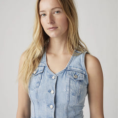 Bella Denim Corset Top - I Will - Medium Wash